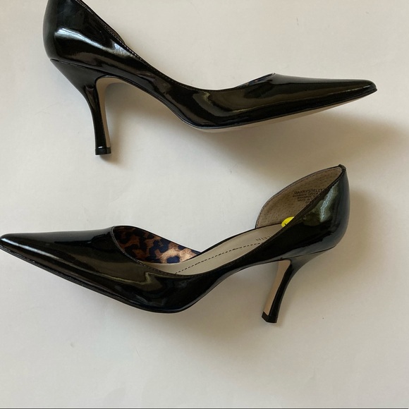 Anne Klein heels patent leather black shoe pointed toe black stiletto heels - Picture 5 of 7